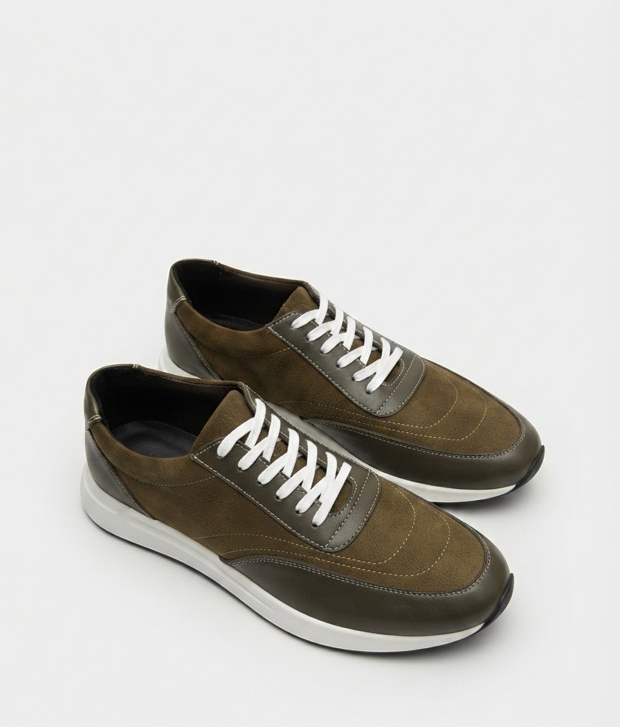 Tünd Haki Kişi İdman Ayaqqabısı / Gündəlik Sneaker - Premium Komfort