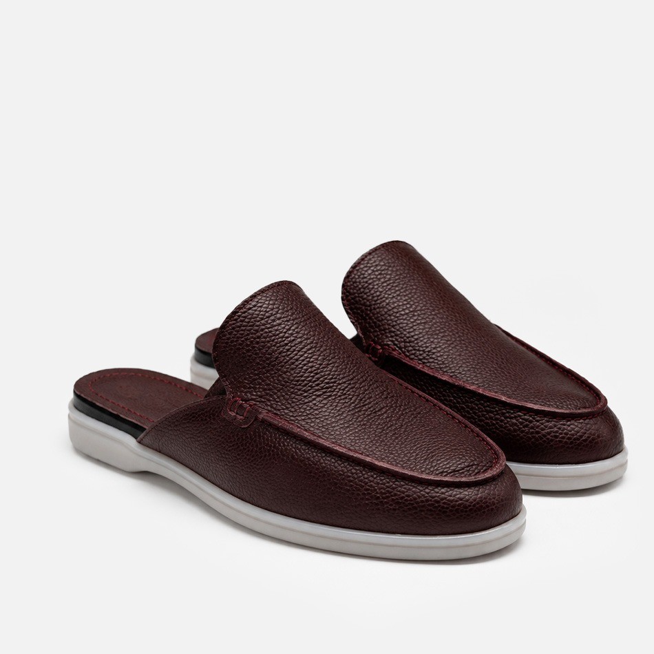 Ramana Castle Bordo Floter Dəri Casual Mule